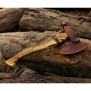 Burraq Hacha de Caza y Camping de 18 Pulgadas, Hecha a Mano, de Acero al Carbono, con Mango de Palisandro y Cuero, para Exteriores - Product Image 3