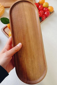 Oval Wooden <b>Decorative</b> Tray 29cm x 10.5cm Minimalist Design Single-Piece Package Board for <b>Kitchen</b> Restaurant tray - Product Image 4