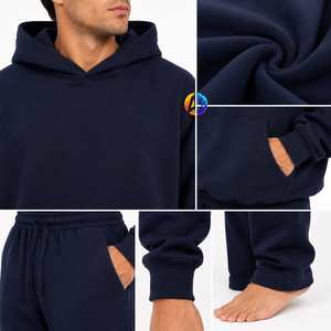 Combinaison en polaire surdimensionnée pour homme, en tissu polaire doux, coupe ample confortable, toucher doux et chaleur douillette pour les voyages hivernaux et les occasions décontractées - Product Image 5