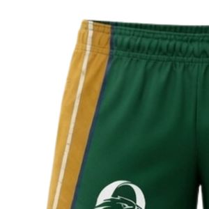 Unisex Green Gold Sublimated Netball Shorts Polyester <b>Athletic</b> Team Sports Wear Lightweight Training Match Clothing - Product Image 4