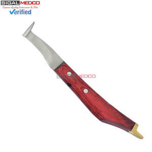 Professional Hoof Knives Set of Left and Right Handed with Brass Horseshoeing Topper Razor Edge <b>Sharpened</b> Stainless Steel Blades - Product Image 5