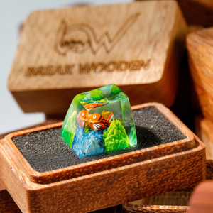 Keycaps Artisanat Forêt Mystique, Keycaps Artisanat Personnalisé, Keycaps Anime Mignons, Keycaps Verts, Ensemble de Keycaps, Keycaps en Bois - Product Image 6