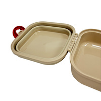 Tazón Portátil Plegable para Mascotas, Tazón de Silicona Plegable de Grado Alimenticio para Viajes, con Tapa y Cordón para Perros, Gatos, Campamentos al Aire Libre
