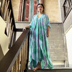 NEW Tie Dye Set Cardigan Open Front with Long Women Dress Spaghetti Strap Cover Up Rayon Casual Dresses