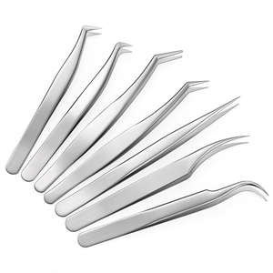 Meilleur prix, pinces à cils russes manuelles, pinces à cils en acier inoxydable, outils d'extension de cils, pointe pointue, certifiées CE, garantie 1 an - Product Image 1