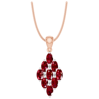 Atemberaubender Natürlicher Rubin-Edelstein-Anhänger Rhodium-Plattiert 9k/14k/18k Gold und Natürliche Diamanten Feiner Schmuck Halskette für Damen