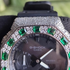 Reloj de Lujo para Hombre con Incrustaciones de Moissanita Esmeralda y Diamantes VVS1, Estilo Hip Hop - Product Image 4