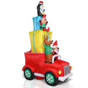 Santa Claus Inflatable Outdoor Christmas Decoration for Garden and Yard with Gifts Driving Scene - Product Image 2
