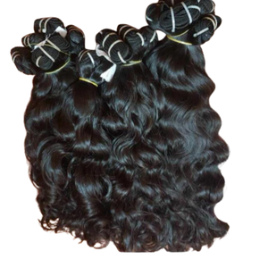 Extensions de cheveux humains vierges indiens, provenant d'un seul donneur, non traités, bouclés, ondulations lâches, ondulations profondes, mèches à tisser, vente en gros, qualité Remy - Product Image 3