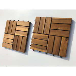 Meilleure vente T12A2 12 lattes ACACIA carreaux de terrasse carrés modernes 300x300x24mm étanche anti-dérapant décoration extérieure grand - Product Image 6