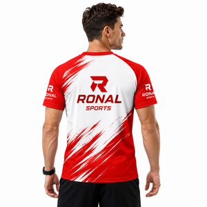 RONAL SPORTS Maillot Unisexe à Manches Longues Séchage Rapide Respirant Grande Taille Impression par Transfert Thermique Rouge Blanc Hiver Athlétique - Product Image 4