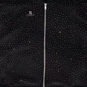 Sudadera con Capucha de Diseño con Pedrería, Patrón de Cristales Premium, Fabricante de Ropa OEM para Marcas de Marca Privada - Product Image 5