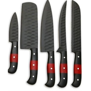 Juego de Cuchillos de Chef Profesionales de Acero Inoxidable de 5 Piezas, Hechos a Mano por Ahmad Fabric, Mango de Resina, Funda de Cuero, Diseño Moderno, Personalizable - Product Image 4