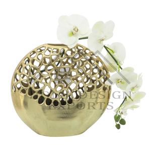 Meilleure vente Vase de table décoratif en fonte d'aluminium pour la maison Vase à fleurs en poterie argentée pour le salon Occasions de mariage - Product Image 3