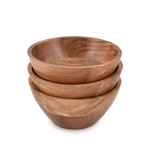 Bol à salade en bois fait main au design moderne, écologique, forme personnalisée, vaisselle, assiette à fruits et collations, ustensiles de cuisine - Product Image 5