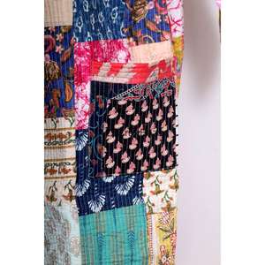 Robe kimono pour femmes, imprimé floral de luxe, 100% coton, manches trois quarts, fermeture à cordon, tissu respirant et doux - Product Image 2