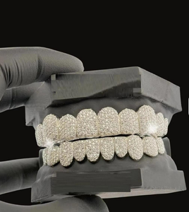 Grillz de Plata de Ley 925 con Forma de Ancla y Diamantes VVS, Joyería Fina Hip Hop para Hombre, Estilo Iced Out - Product Image 3