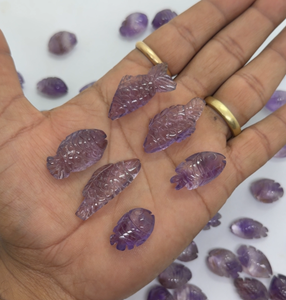 ลูกปัดอเมทิสต์สีม่วงแกะสลักรูปปลาหลากหลายแบบสำหรับทำเครื่องประดับ คริสตัลธรรมชาติขายส่ง - Product Image 2