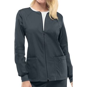 Blouse médicale personnalisée en tissu extensible avec fermeture éclair sur le devant, idéale pour l'automne et l'hiver, pour les infirmières et le personnel soignant. - Product Image 3