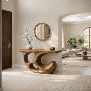 meticulously handcrafted from solid natural Monkey Pod wood showcasing refined artistry and designed to elevate any living room - Product Image 3