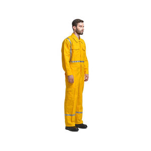 Combinaison de travail réfléchissante jaune pour homme, manches longues, uniforme de sécurité avec bandes réfléchissantes pour la construction - Product Image 3