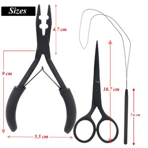 Kit d'outils pour extensions de cheveux en acier inoxydable imperméable de qualité supérieure avec pinces et accessoires complets pour un coiffage professionnel - Product Image 2