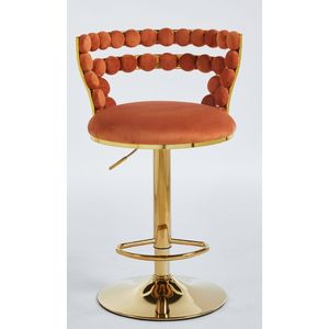 Sgabelli da Bar Moderni (Set di 2) con Gambe in Tubo di Ferro Dorato, Cuscini Morbidi e Schienale Confortevole per Sala da Pranzo - Product Image 2