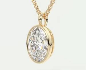 Collar con colgante de moissanita VVS con engaste de bisel ovalado y corte baguette, en dos tonos (plata y oro), diseño estilo Hip Hop con incrustaciones, hecho principalmente de dijes - Product Image 4