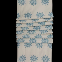Tissu en coton blanc de qualité supérieure avec broderie florale bleue Schiffli - Matière ajourée respirante pour robes féminines - Vente chaude