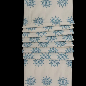 Tissu en coton blanc de qualité supérieure avec broderie florale bleue Schiffli - Matière ajourée respirante pour robes féminines - Vente chaude - Product Image 1