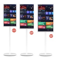 Téléviseur intelligent portable EasyDigital Android 11 12, écran LED noir 32 pouces 4K, caméra, écran tactile, lecteur vidéo HD, utilisation intérieure/extérieure