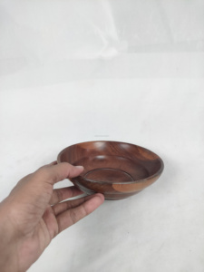 Bol à salade japonais antique en bambou naturel avec cuillère en céramique, vente en gros depuis l'Inde pour les fêtes - Product Image 5