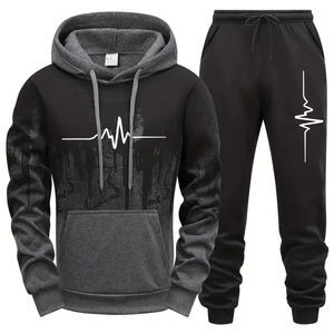 High Quality Men's Tracksuit Casual Jogging Men Versatile Sweatshirts Sweat <b>Pants</b> Fashion Comfort Daily Sports Simple Hoodie Set - Product Image 6