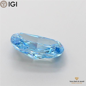 Diamant CVD de laboratoire, clarté VVS2, couleur bleu vif fantaisie, 2,01 carats, certifié IGI, taille coussin, pour design solitaire Soulmate - Product Image 4