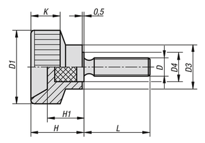 K0141 สกรูเกลียวปล่อย D=M04X20 D1=18 H=13,5 DUROPLAST, วัสดุประกอบ:เหล็ก - Product Image 2