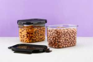 Rectangular PP Food Storage Container Set Airtight Clip-on <b>Lid</b> Stackable Minimalist Design for Kitchen Meal Prep Travel - Product Image 2