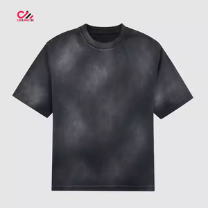 T-shirt vintage délavé à l'acide, couleur et taille personnalisées, pour hommes, en coton. - Product Image 1