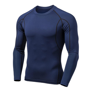 Camiseta Deportiva de Manga Larga para Hombre, Protección Solar UPF50+, Secado Rápido, Compresión, Cuello Redondo, Poliéster y Spandex, Color Negro - Product Image 3