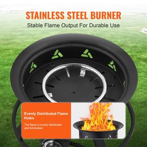Braciere a Propano da 24 Pollici di Diametro con Altezza della Fiamma Regolabile, Braciere Portatile a Gas per Esterni con Copertura e Pietre Laviche per Campeggio - Product Image 3