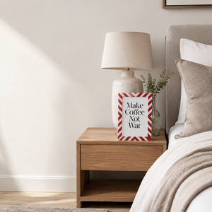 Red & White Striped <b>Wooden</b> Photo <b>Frame</b> Set | Modern Tabletop <b>Picture</b> <b>Frames</b> with Inspirational Quote | Decorative Desk & Home - Product Image 3
