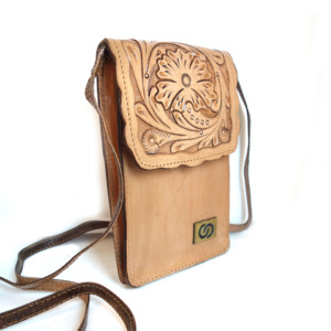 Bolso de Hombro de Cuero Vintage Unisex, Bolso de Viaje de Cuero Genuino, para Teléfono Móvil, Pasaporte, Tarjetas de Crédito, con Diseño Occidental - Product Image 1