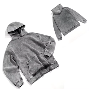 Sweat-shirts à capuche pour hommes en molleton bouclette 100% coton, design élégant, effet délavé, respirants, collection automne, avec logo de marque, service OEM, meilleures ventes - Product Image 4