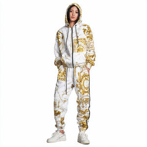 Ensemble de survêtement cargo baggy unisexe pour l'hiver, sweat-shirt à épaules tombantes et pantalon cargo à jambes larges - Product Image 5