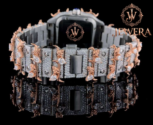 Reloj Mossinate de Lujo en Aleación de Acero Inoxidable Plateado con Diamantes Genuinos, Esfera de Cristal de Alta Calidad, Movimiento Mecánico, Estilo Hip Hop - Product Image 4