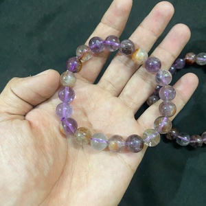 กำไลข้อมือลูกปัดอะเมทรินธรรมชาติ 10 มม. สำหรับทุกเพศ หินนำโชคแท้ คริสตัลแท้ งานแฮนด์เมดทันสมัย ของขวัญเครื่องประดับแฟชั่น - Product Image 5