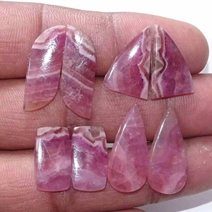 Paire de cabochons en calcite rose cobalt de haute qualité, pierres précieuses semi-précieuses en quartz naturel de haute pureté, en vrac - Product Image 6