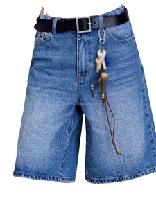 American Retro Style Five-Piece Denim Shorts for Women Summer Spring 2025 Collection High Waisted Loose-Fitting Slimming - Product Image 5