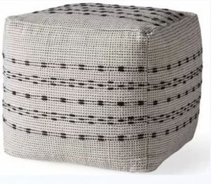 Pouf décoratif mural mobile en corde de coton artisanale, motif feuillage minimaliste, rempli de billes de bambou et PU, pour chambre et salon - Product Image 3