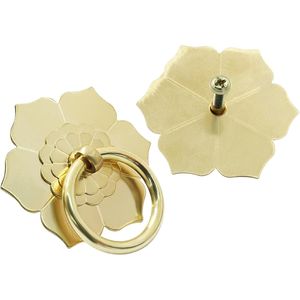 Vintage Style 2-Piece Gold Brass Ring Pulls <b>Handle</b> Elegant Drawer <b>Knobs</b> for Kitchen Cabinets and Wardrobe <b>Furniture</b> - Product Image 1