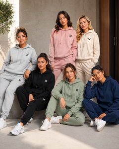 Conjunto Deportivo Ligero de Verano para Mujer X Sports City, Sudadera con Capucha, Pantalón Largo, Color Sólido, Transpirable, Algodón/Felpa Francesa - Product Image 3